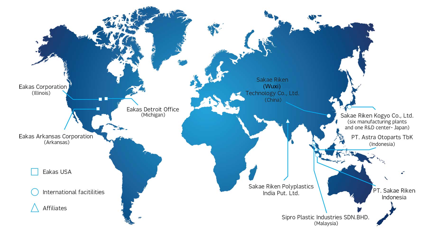 Eakas Corporation locations worldwide